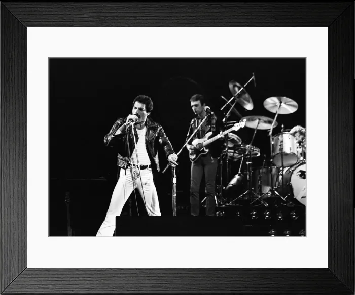 Framed Print : British Rock group Queen performing at the NEC in Birmingham Framed Print : British Rock group Queen performing at the NEC in Birmingham