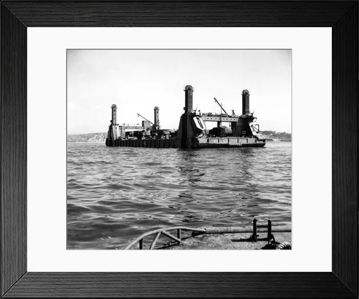 Framed Print : Prefabricated Ports. Two Prefabricated Ports each as big as Gibraltar were manufactured