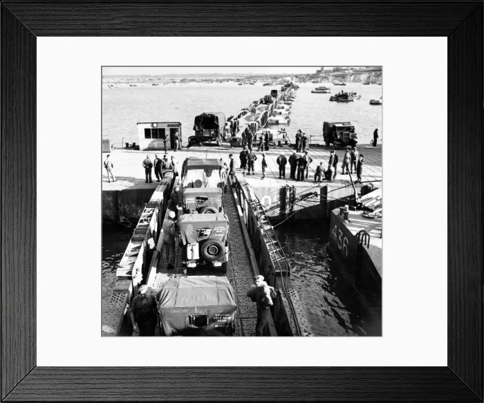 Framed Print : Prefabricated Ports. Two Prefabricated Ports each as big as Gibraltar were manufactured Framed Print : Prefabricated Ports. Two Prefabricated Ports each as big as Gibraltar were manufactured