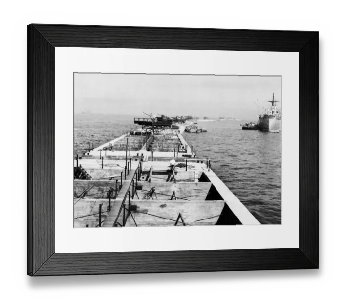 Framed Print : Prefabricated Ports. Two Prefabricated Ports each as big as Gibraltar were manufactured