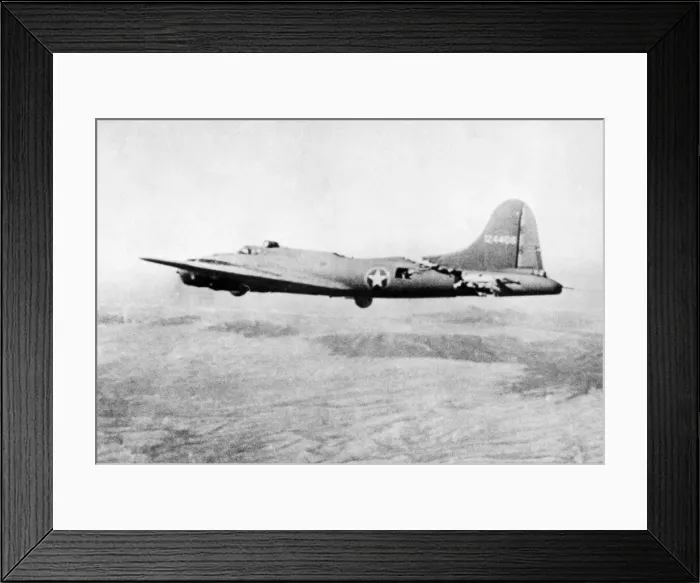 Framed Print : A badly damaged Boeing B-17F-5-BO Flying Fortress, 41-24406, All American III