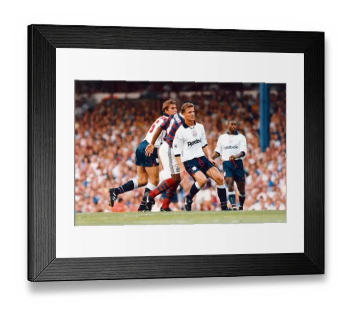 Framed Print : Bolton 1-3 Newcastle, premier league match at Burnden Park, Tuesday 22nd August 1995 Framed Print : Bolton 1-3 Newcastle, premier league match at Burnden Park, Tuesday 22nd August 1995