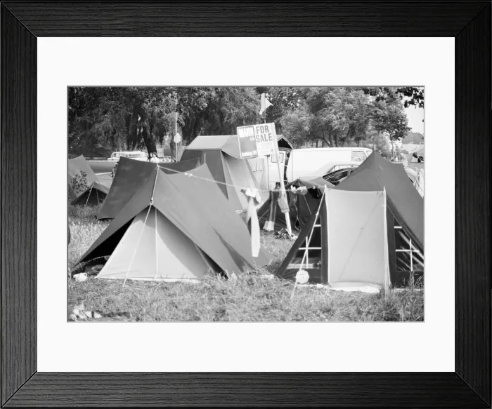 Framed Print : Campsite grows as festival goers start to arrive for the 20th National Rock Festival Framed Print : Campsite grows as festival goers start to arrive for the 20th National Rock Festival