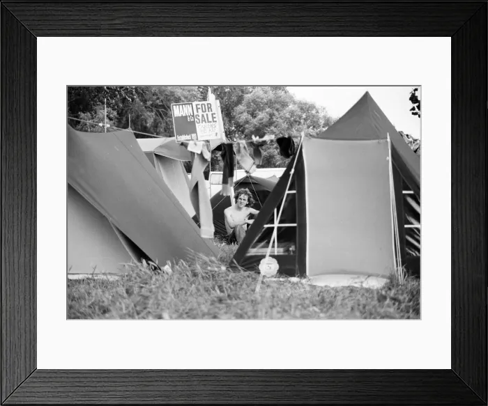 Framed Print : Campsite grows as festival goers start to arrive for the 20th National Rock Festival Framed Print : Campsite grows as festival goers start to arrive for the 20th National Rock Festival