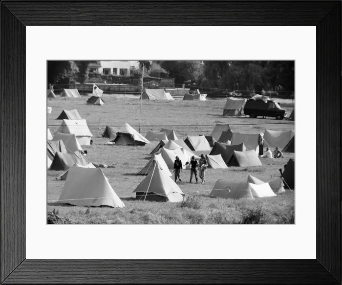 Framed Print : Campsite grows as festival goers start to arrive for the 20th National Rock Festival Framed Print : Campsite grows as festival goers start to arrive for the 20th National Rock Festival