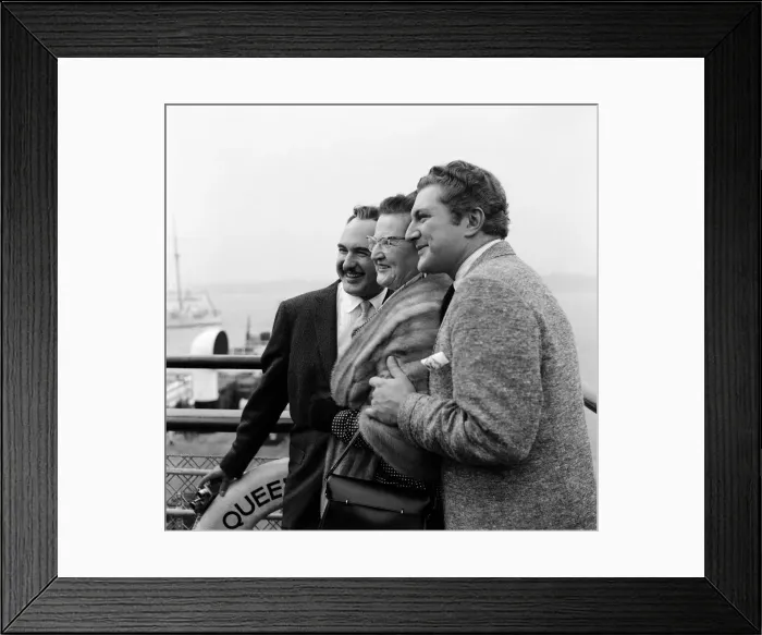 Framed Print : Liberace (right) with his brother George and his mother, during his visit to Southampton
