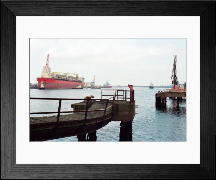 Framed Print : The North Sea Producer ship leaves its berth on the River Tees ready to set off to work Framed Print : The North Sea Producer ship leaves its berth on the River Tees ready to set off to work