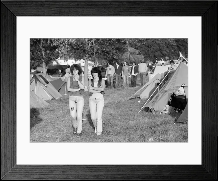 Framed Print : Festival goers at the 20th National Rock Festival, taking place 22nd to 24th August