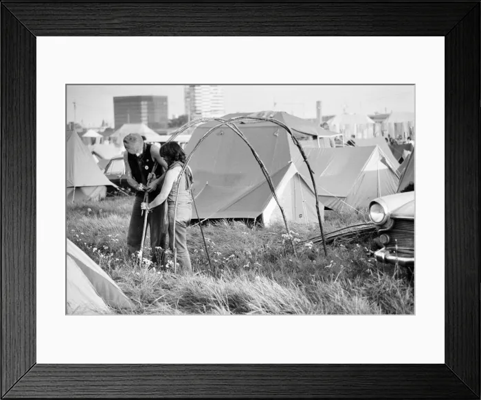Framed Print : Festival goers at the 20th National Rock Festival, taking place 22nd to 24th August