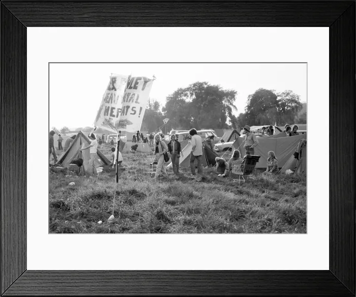 Framed Print : Festival goers at the 20th National Rock Festival, taking place 22nd to 24th August Framed Print : Festival goers at the 20th National Rock Festival, taking place 22nd to 24th August
