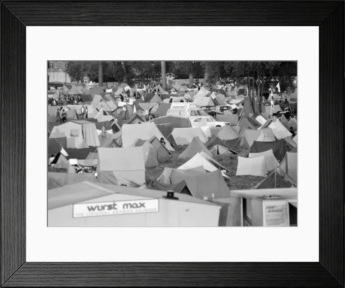 Framed Print : Festival goers at the 20th National Rock Festival, taking place 22nd to 24th August Framed Print : Festival goers at the 20th National Rock Festival, taking place 22nd to 24th August