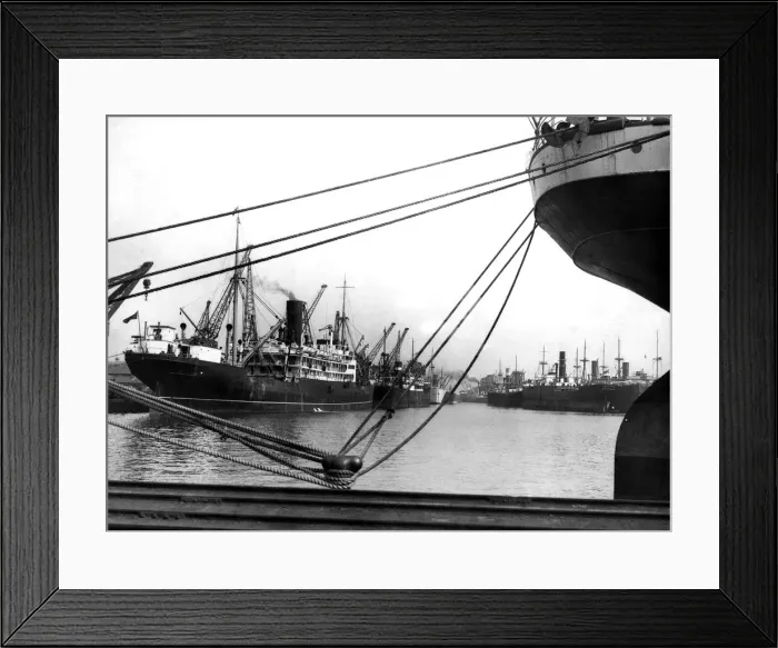 Framed Print : General view of the Kings Dock, Swansea, Wales. 8th April 1937 Framed Print : General view of the Kings Dock, Swansea, Wales. 8th April 1937