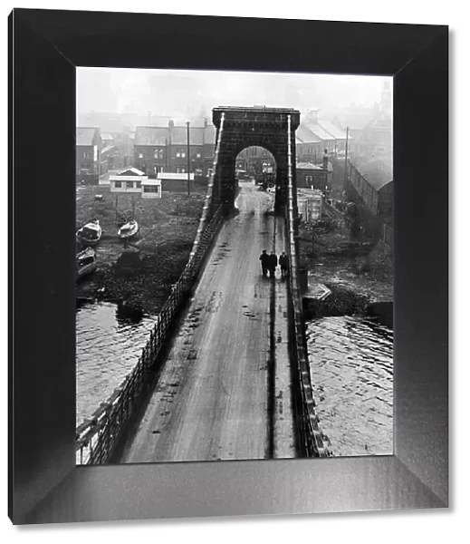 An unusual view of Scotswood Bridge, Newcastle, from one of the towers