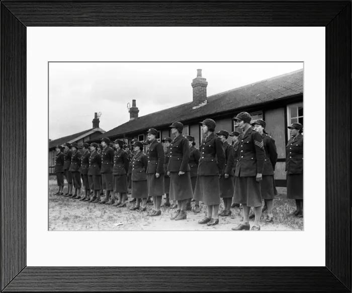 Framed Print : New W. A. T. S. recruits at the Cowshot Manor Camp Brookwood
