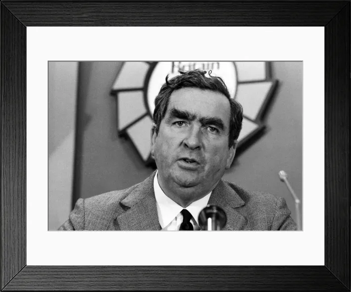 Framed Print : Labour Party Press Conference held at Transport House. Denis Healey Framed Print : Labour Party Press Conference held at Transport House. Denis Healey