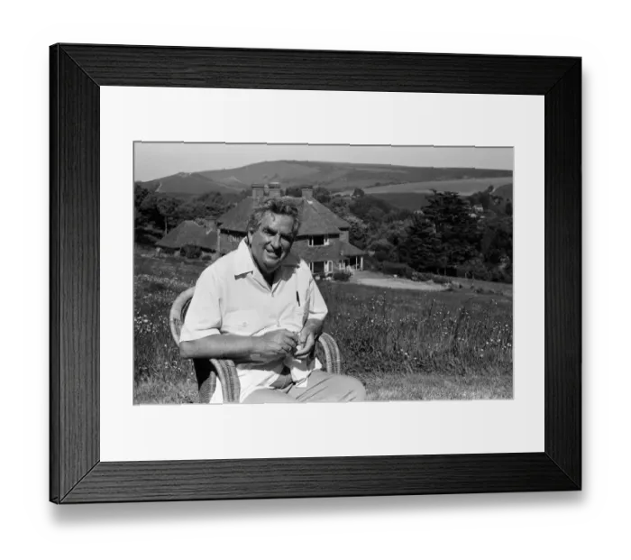 Framed Print : Denis Healey in the garden at his home in Sussex. 30th May 1985