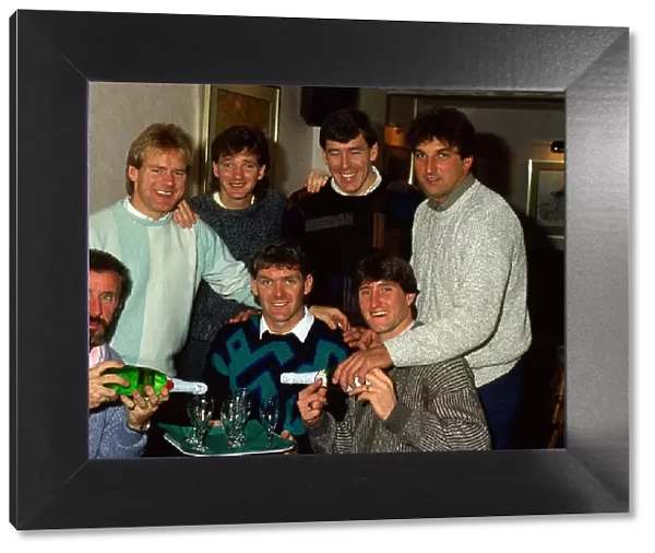 Celtic players at opening Fullarton Park hotel October 1986