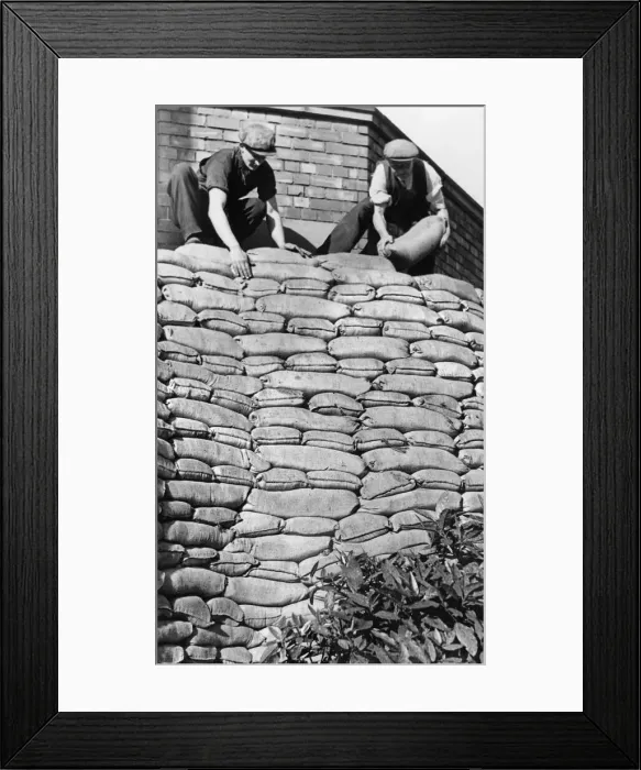 Framed Print : Sandbagging operations in progress at the childrens hopsital in Gateshead shortly Framed Print : Sandbagging operations in progress at the childrens hopsital in Gateshead shortly