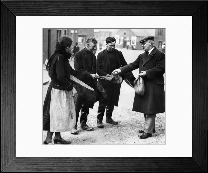 Framed Print : The ancient custom of Beating the bounds and collecting cash along the way in Newbiggin Framed Print : The ancient custom of Beating the bounds and collecting cash along the way in Newbiggin