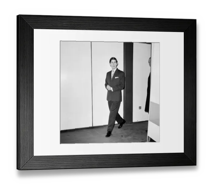 Framed Print : Prince Charles, Prince of Wales at London Heathrow Airport, 10th March 1970