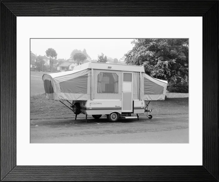 Framed Print : Trailer Tent, Camping Feature, July 1984 Framed Print : Trailer Tent, Camping Feature, July 1984