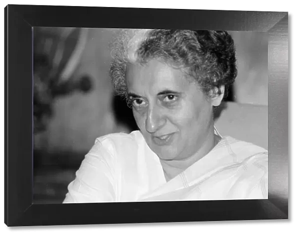 Indira Gandhi, Prime Minister of India, photographed in her office in the Indian