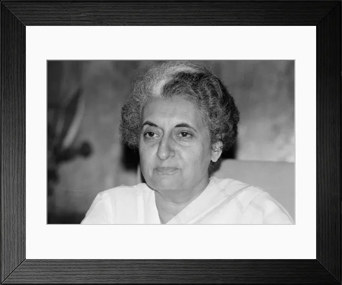 Framed Print : Indira Gandhi, Prime Minister of India, photographed in her office in the Indian Framed Print : Indira Gandhi, Prime Minister of India, photographed in her office in the Indian