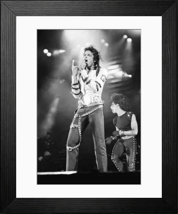 Framed Print : Michael Jackson, Bad Tour 1988, concert at Aintree Racecourse, Aintree, Merseyside Framed Print : Michael Jackson, Bad Tour 1988, concert at Aintree Racecourse, Aintree, Merseyside