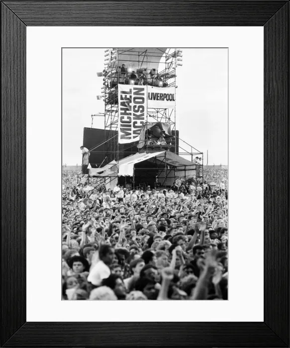 Framed Print : Michael Jackson, Bad Tour 1988, concert at Aintree Racecourse, Aintree, Merseyside Framed Print : Michael Jackson, Bad Tour 1988, concert at Aintree Racecourse, Aintree, Merseyside