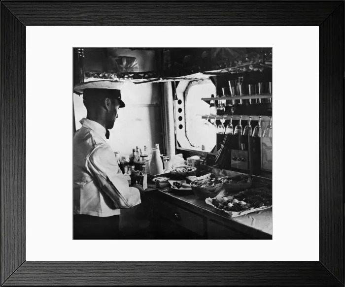 Framed Print : Preparing Lunch in the Imperial Airways liner Scylla Framed Print : Preparing Lunch in the Imperial Airways liner Scylla