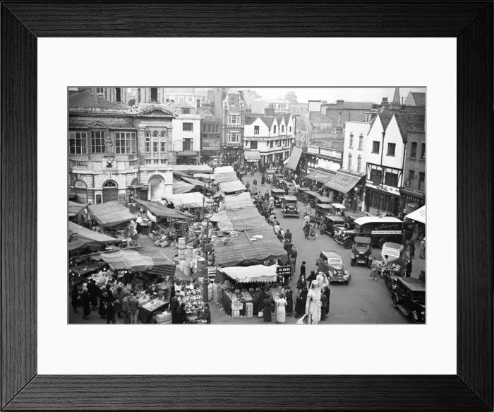 Framed Print : Kingston Market October 1936 Framed Print : Kingston Market October 1936