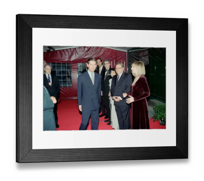Framed Print : Prince Charles attends a show starring Barbra Streisand. 20th April 1994 Framed Print : Prince Charles attends a show starring Barbra Streisand. 20th April 1994