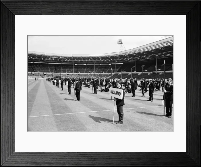 Framed Print : Wembley Stadium rehearsal for opening ceremony of World Cup by schoolboys. 10th July 1966