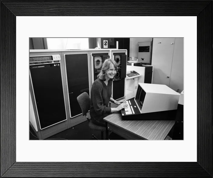 Framed Print : Computers at Leasco Offices, Reading, September 1980