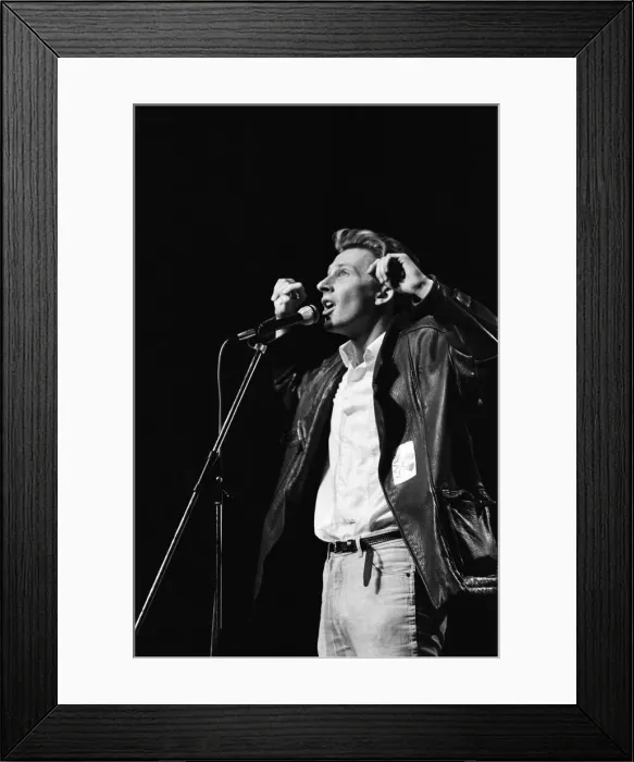 Framed Print : A performance at Liver Aid, Liverpool Empire Theatre. 20th September 1985 Framed Print : A performance at Liver Aid, Liverpool Empire Theatre. 20th September 1985