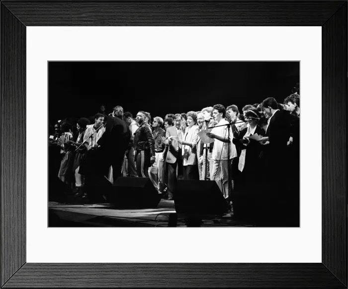Framed Print : Liver Aid at Liverpool Empire Theatre. 20th September 1985 Framed Print : Liver Aid at Liverpool Empire Theatre. 20th September 1985