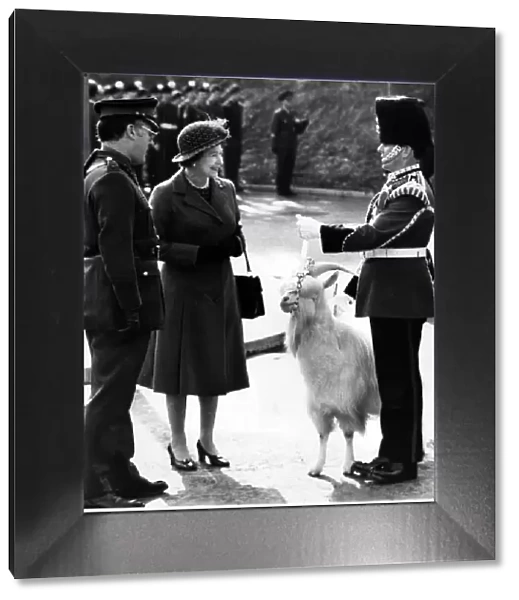 Queen Elizabeth II visits Colwyn Bay, North Wales. The Queen meets the regimental
