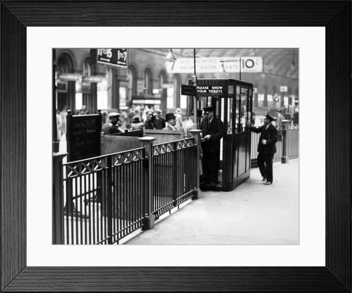 Framed Print : New barrier and ticket office bought into operation in the main square at the central Framed Print : New barrier and ticket office bought into operation in the main square at the central