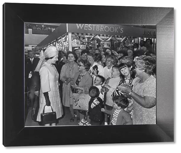 Queen Elizabeth II visits St Johns Market, Liverpool, in 1971