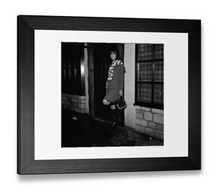 Framed Print : Chantal Goya, young French pop star pictured in London outside a night cub Framed Print : Chantal Goya, young French pop star pictured in London outside a night cub