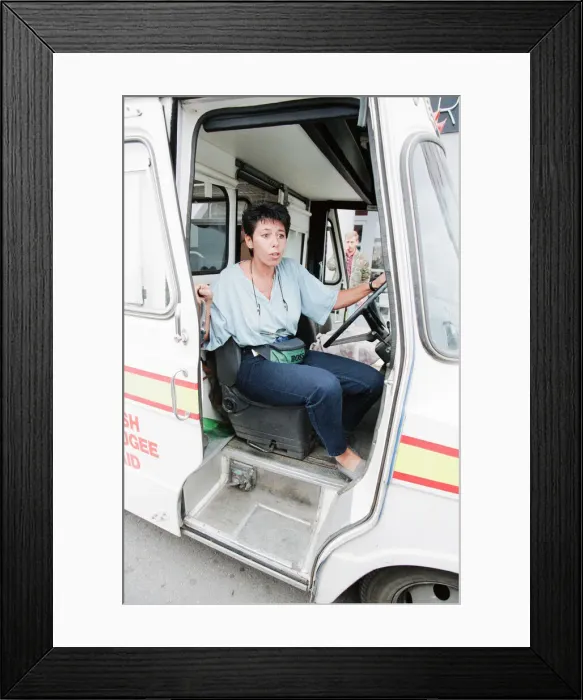 Framed Print : Sally Becker, British Aid Worker pictured August 1993. Returns to Mostar Framed Print : Sally Becker, British Aid Worker pictured August 1993. Returns to Mostar