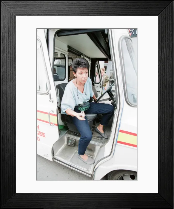 Framed Print : Sally Becker, British Aid Worker pictured August 1993. Returns to Mostar Framed Print : Sally Becker, British Aid Worker pictured August 1993. Returns to Mostar