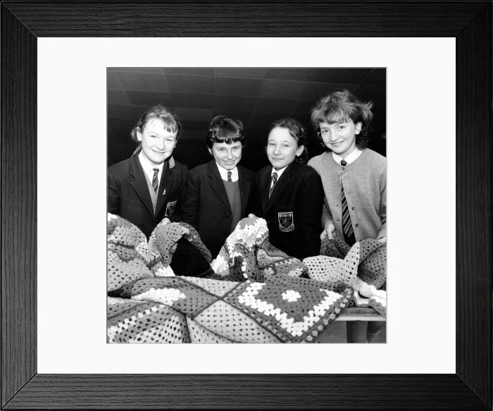 Framed Print : Crochet work at Springfield Primary School. 1971 Framed Print : Crochet work at Springfield Primary School. 1971