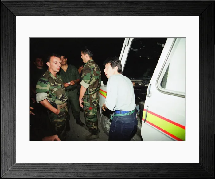 Framed Print : Sally Becker, British Aid Worker pictured August 1993. Returns to Mostar Framed Print : Sally Becker, British Aid Worker pictured August 1993. Returns to Mostar