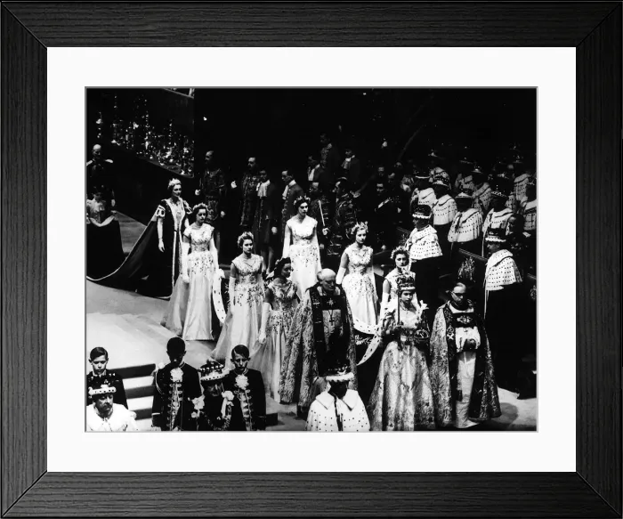 Framed Print : Queen Elizabeth II Coronation at Westminster Abbey wearing the Imperial crown Framed Print : Queen Elizabeth II Coronation at Westminster Abbey wearing the Imperial crown
