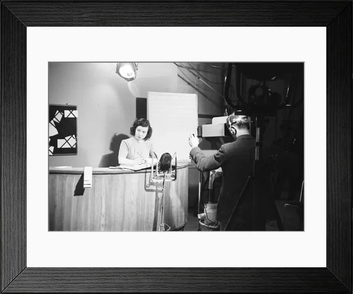 Framed Print : Picture Page television magazine programme seen here being broadcast from the BBC studios Framed Print : Picture Page television magazine programme seen here being broadcast from the BBC studios