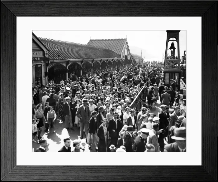Framed Print : August Bank Holiday at Liverpool landing stage. 3rd August 1937 Framed Print : August Bank Holiday at Liverpool landing stage. 3rd August 1937