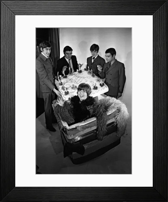 Framed Print : Eric Idle, Terry Jones, Michael Palin and David Jason help Denise Coffey celebrate her Framed Print : Eric Idle, Terry Jones, Michael Palin and David Jason help Denise Coffey celebrate her