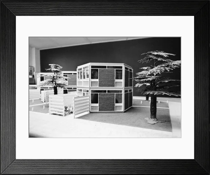 Framed Print : Architects model of The Formula House, Warwick, 24th February 1964 Framed Print : Architects model of The Formula House, Warwick, 24th February 1964