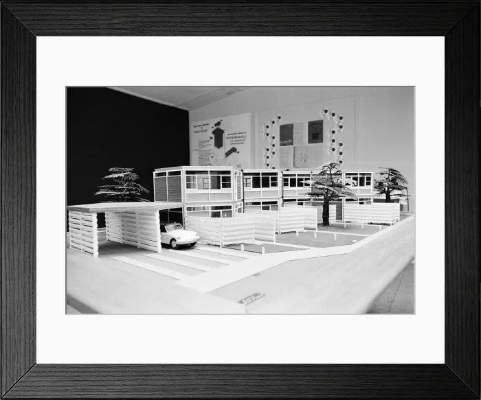 Framed Print : Architects model of The Formula House, Warwick, 24th February 1964 Framed Print : Architects model of The Formula House, Warwick, 24th February 1964